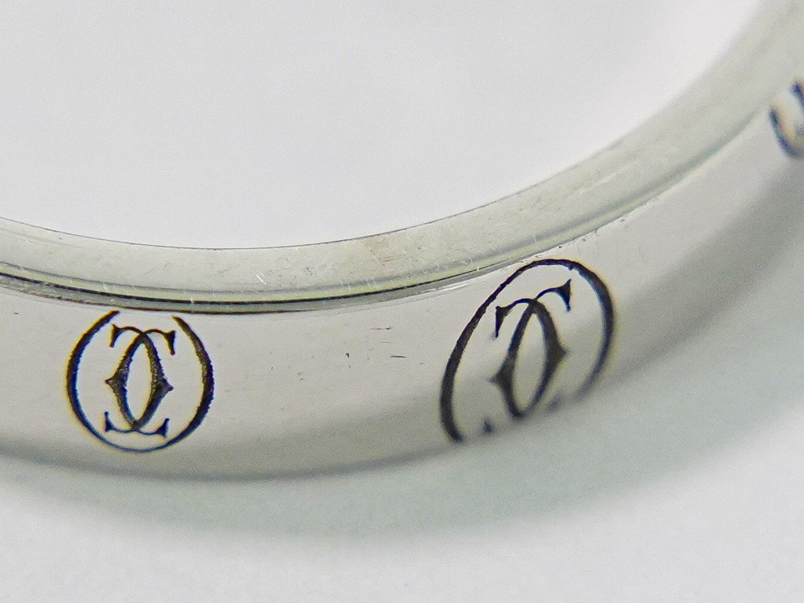 Cartier C de Cartier Happy Birthday Band Ring 18K White Gold