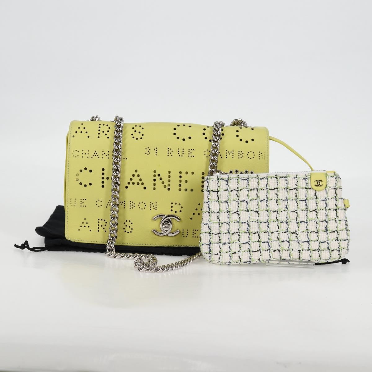 Chanel Logo Eyelets Flap Bag Perforated Calfskin