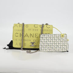 Chanel Logo Eyelets Flap Bag Perforated Calfskin