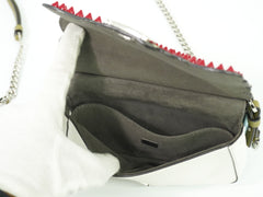 Fendi Double Baguette Embroidered Studded Leather