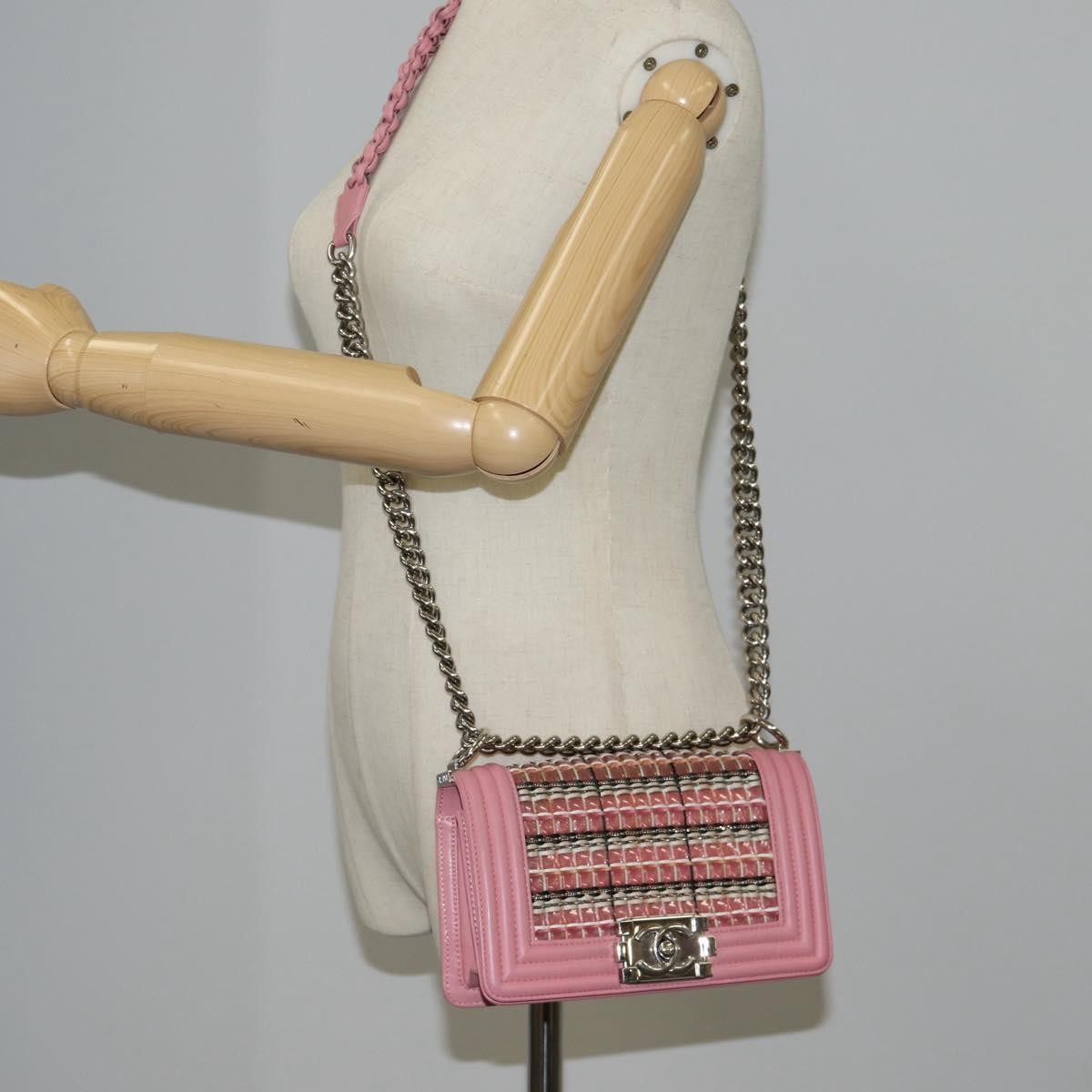 Chanel Boy Flap Bag Woven PVC with Lambskin