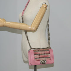 Chanel Boy Flap Bag Woven PVC with Lambskin