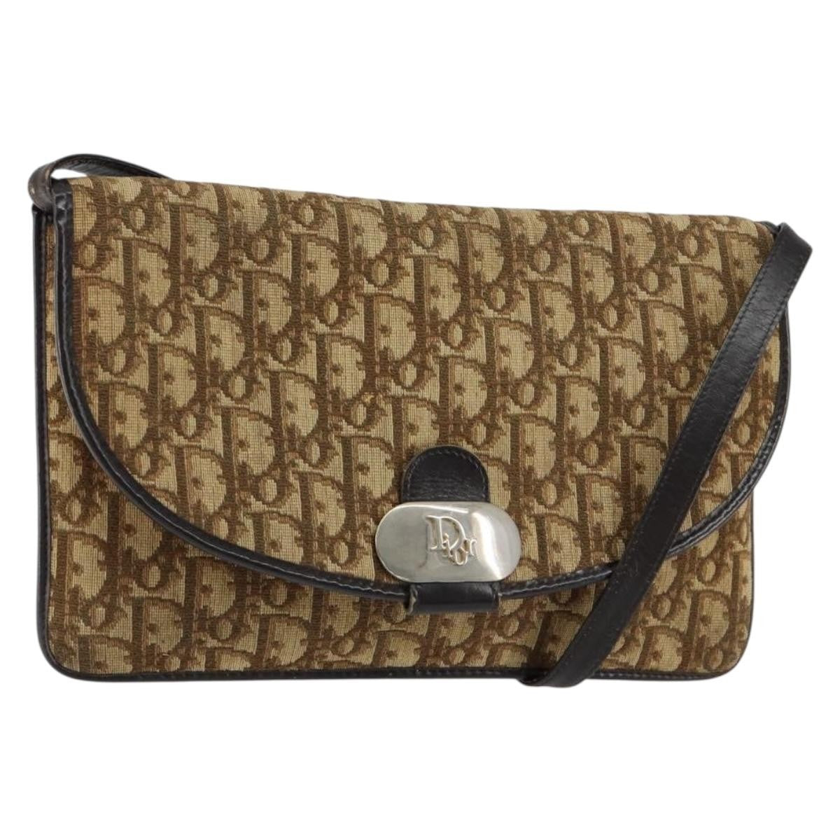 Christian Dior Vintage Trotter Shoulder Bag Canvas