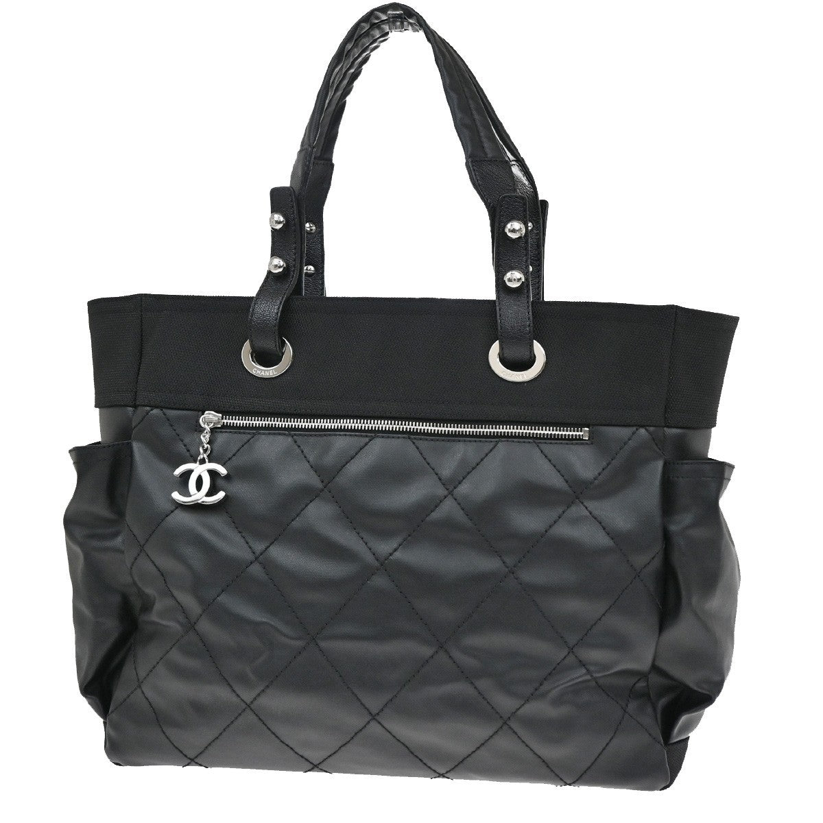 Chanel Biarritz Pocket Tote Quilted Coated Canvas