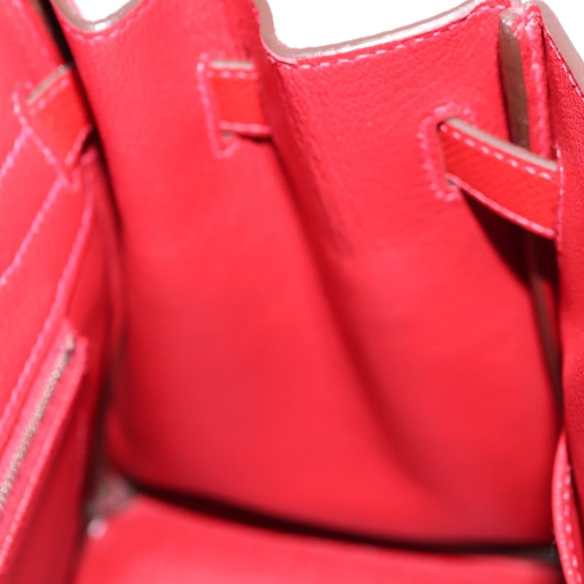Hermes Birkin Handbag Red Epsom with Palladium Hardware
