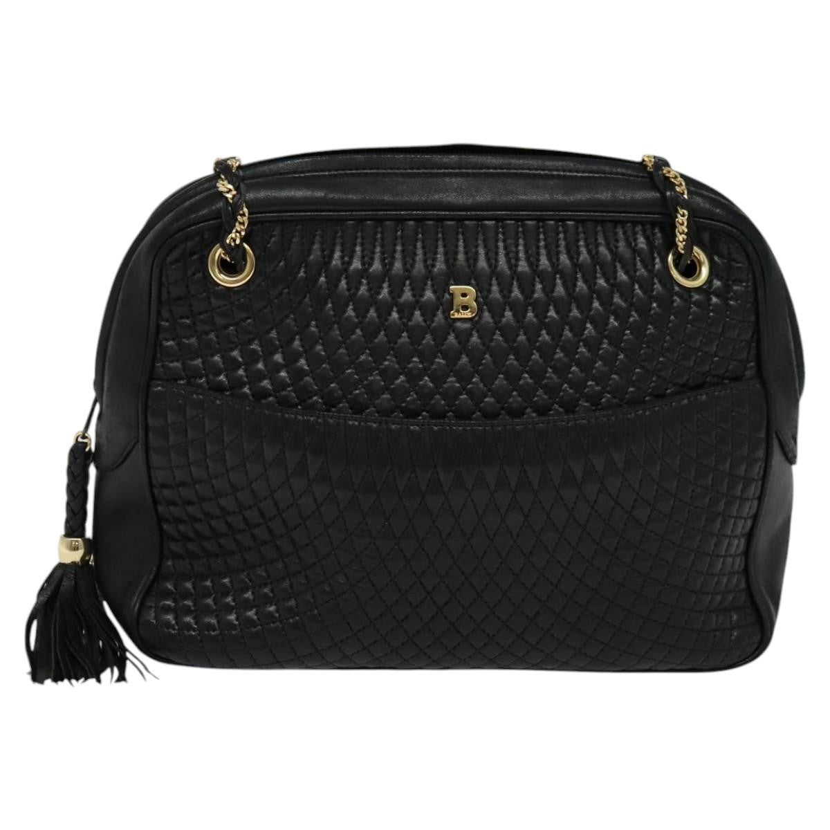 Bally Vintage Chain Shoulder Bag Quilted Leather