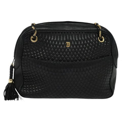 Bally Vintage Chain Shoulder Bag Quilted Leather