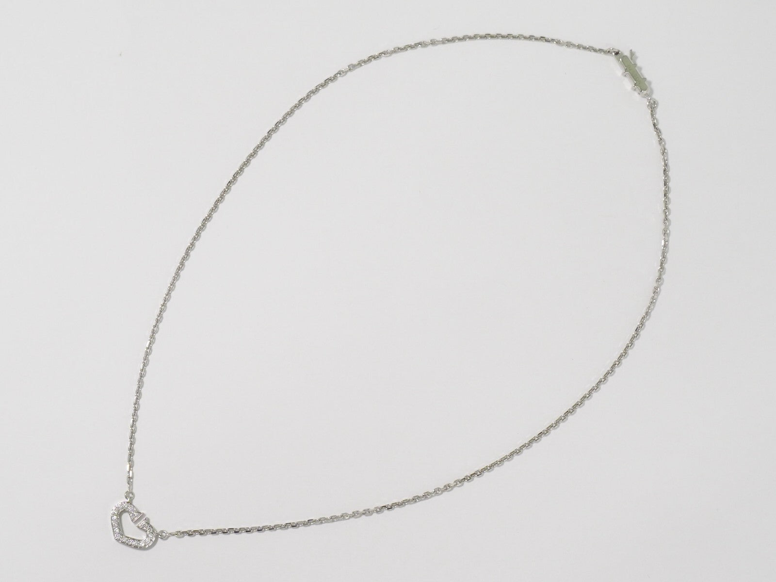 Cartier C Heart de Cartier Pendant Necklace 18K White Gold with Diamond