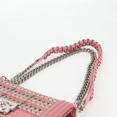 Chanel Boy Flap Bag Woven PVC with Lambskin