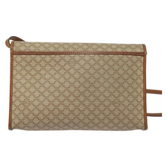 Celine Vintage Macadam Shoulder Bag Canvas and Leather