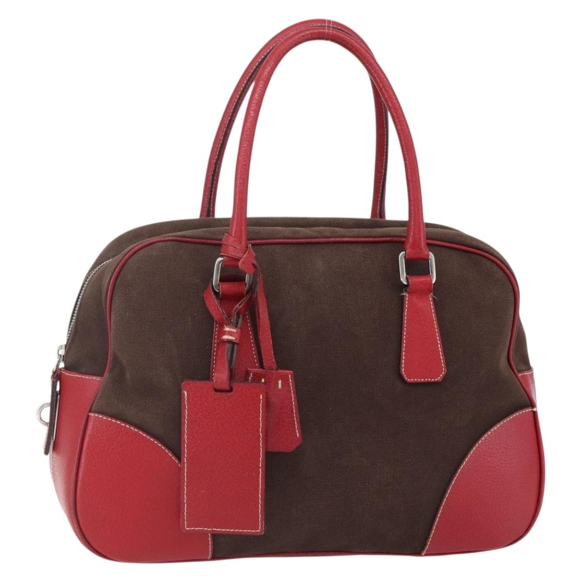 Prada Bowler Bag Canvas with Leather
