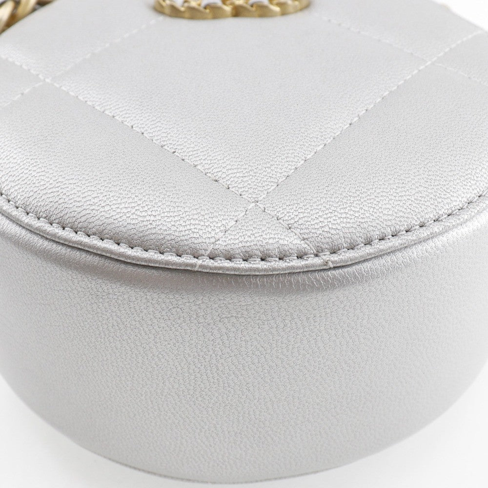 Chanel 19 Round Clutch with Chain Quilted Leather