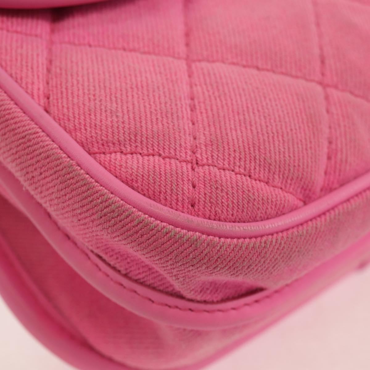 Chanel Flap Messenger Bag Quilted Denim