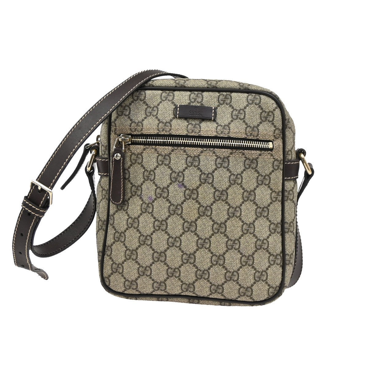 Gucci Front Zip Messenger GG Coated Canvas