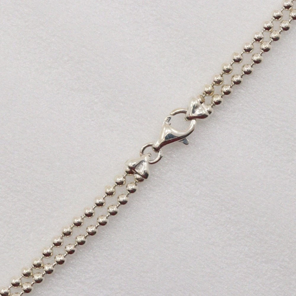 Gucci Logo Bar Double Ball Necklace Silver 925