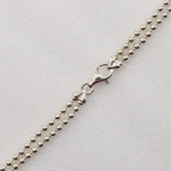 Gucci Logo Bar Double Ball Necklace Silver 925