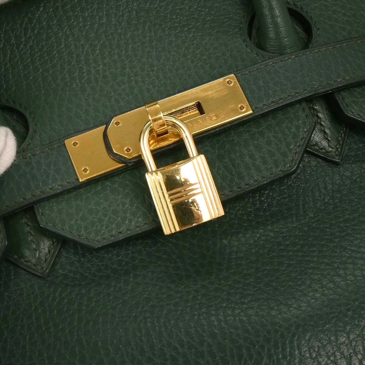 Hermes Birkin Handbag Green Ardennes with Gold Hardware