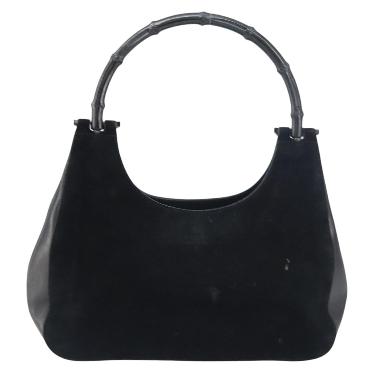 Gucci Vintage Bamboo Handle Bag Suede