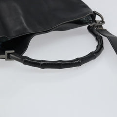 Gucci Vintage Bamboo Handle Open Hobo Leather