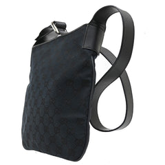 Gucci Vintage Flat Messenger Bag GG Canvas and Leather