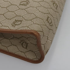 Christian Dior Vintage Honeycomb Zip Pouch Coated Canvas