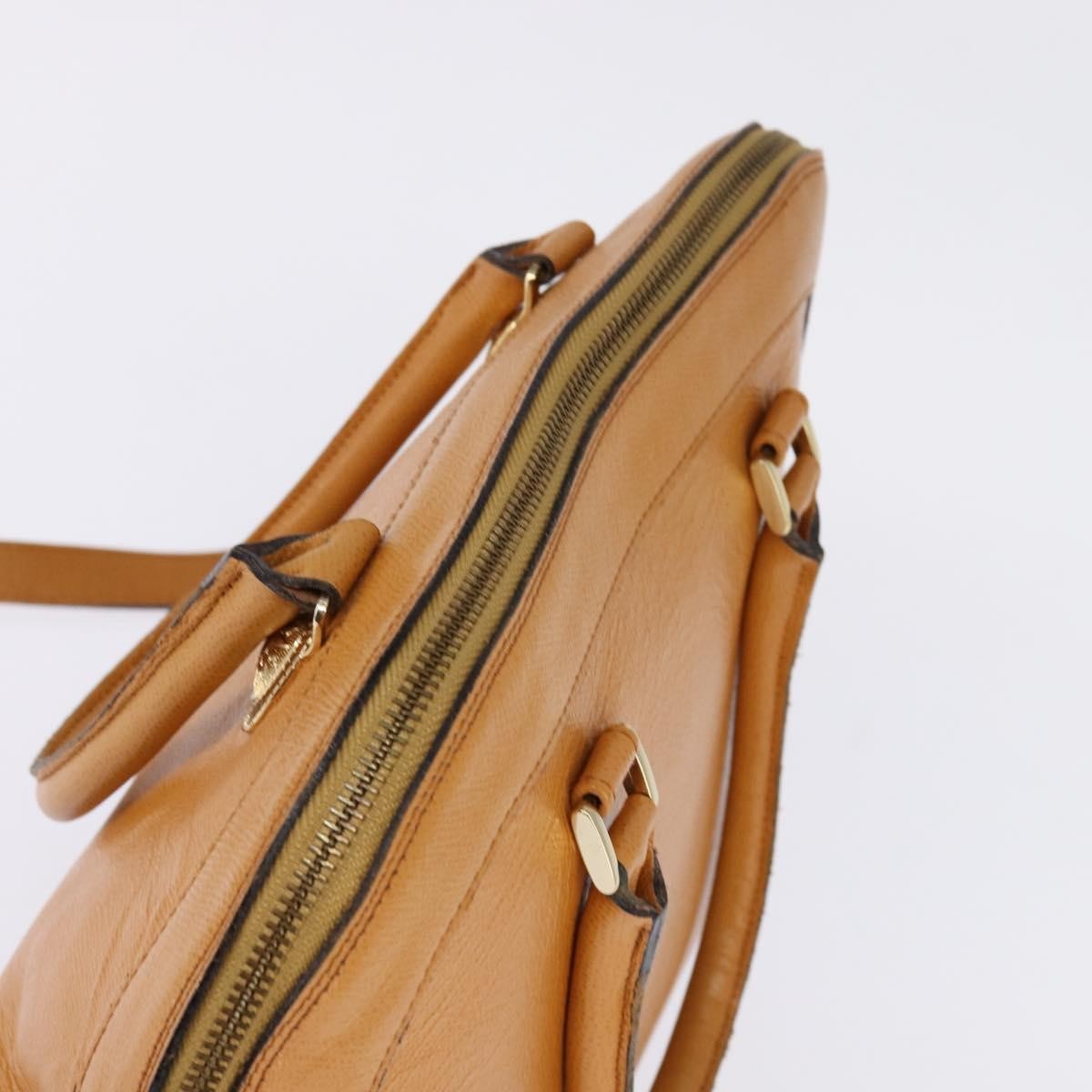 Versace Vintage Sun Zip Satchel Embossed Leather