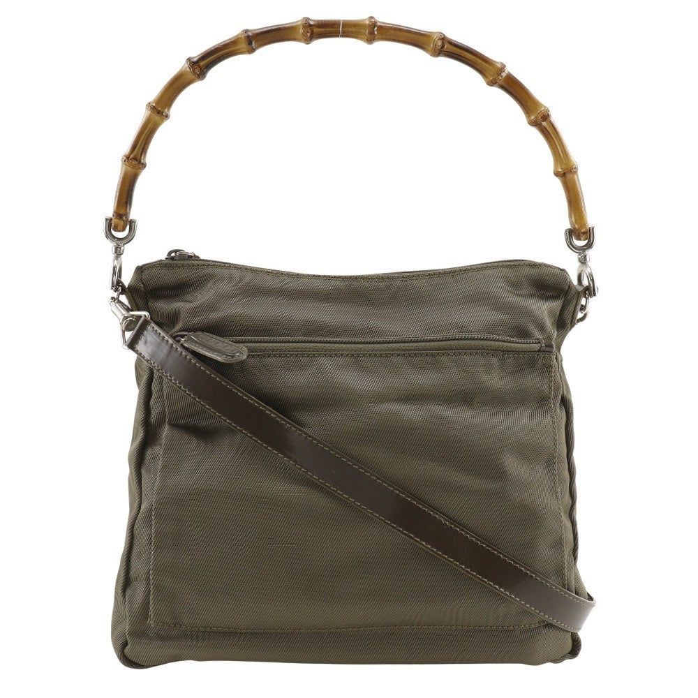 Gucci Vintage Bamboo Shoulder Bag Nylon