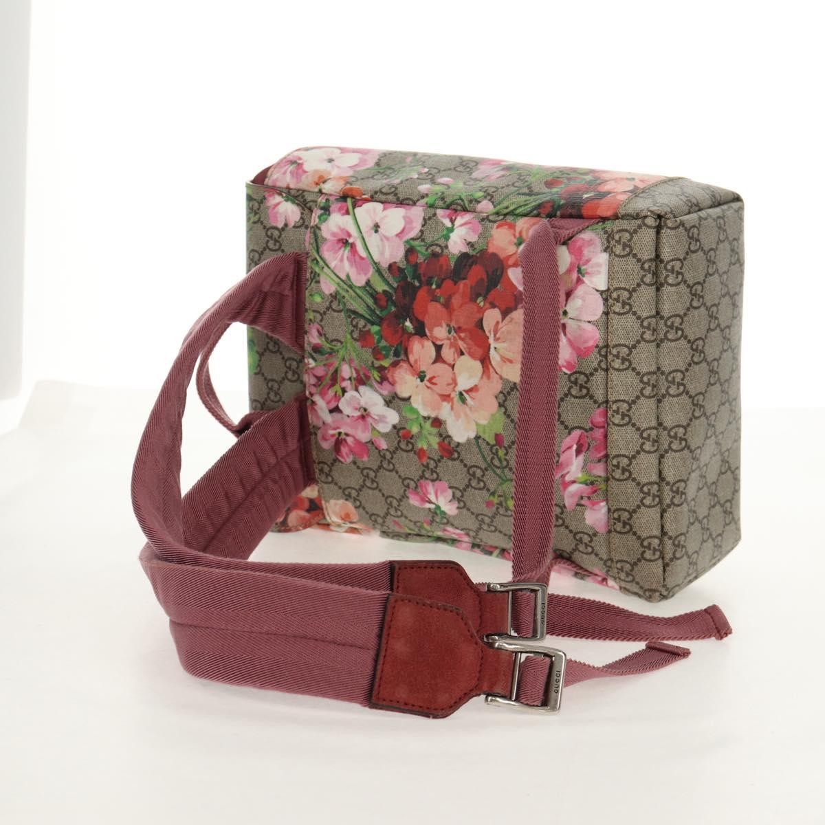 Gucci Buckle Backpack Blooms Print GG Coated Canvas