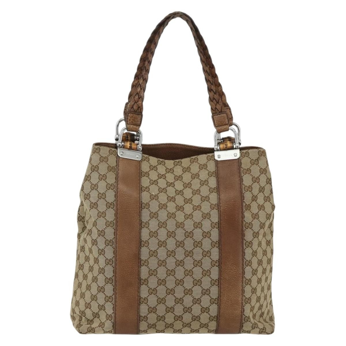 Gucci Bamboo Bar Tote GG Canvas