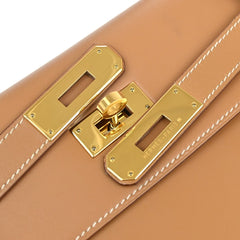 Hermes Kelly Handbag Brown Chamonix with Gold Hardware