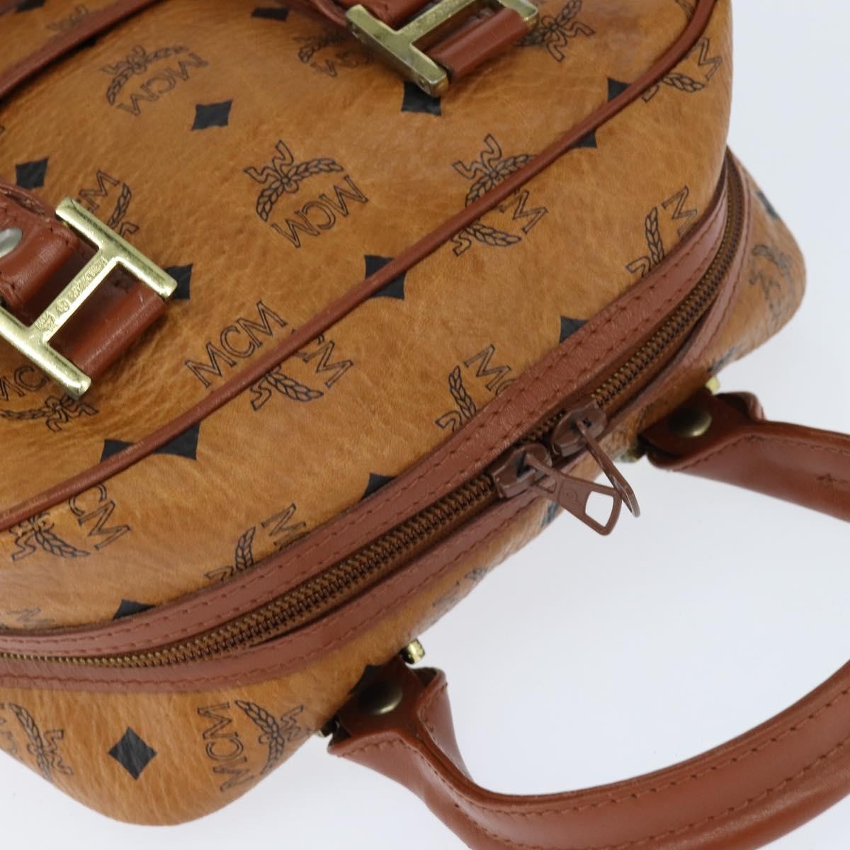 MCM Visetos Handbag Canvas and Leather