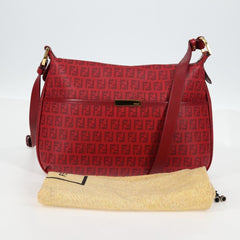 Fendi Front Pocket Messenger Bag Zucchino Coated Canvas