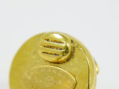 Chanel Vintage Round CC Clip-On Earrings Metal with Faux Pearl