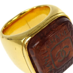 Chanel Vintage Square CC Ring Resin