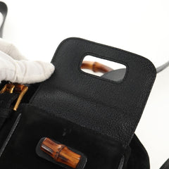 Gucci Vintage Bamboo Backpack Suede