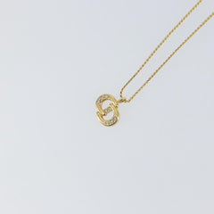 Christian Dior CD Pendant Necklace Metal and Crystals