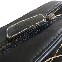 Chanel Surpique Zip Around Satchel Quilted Leather