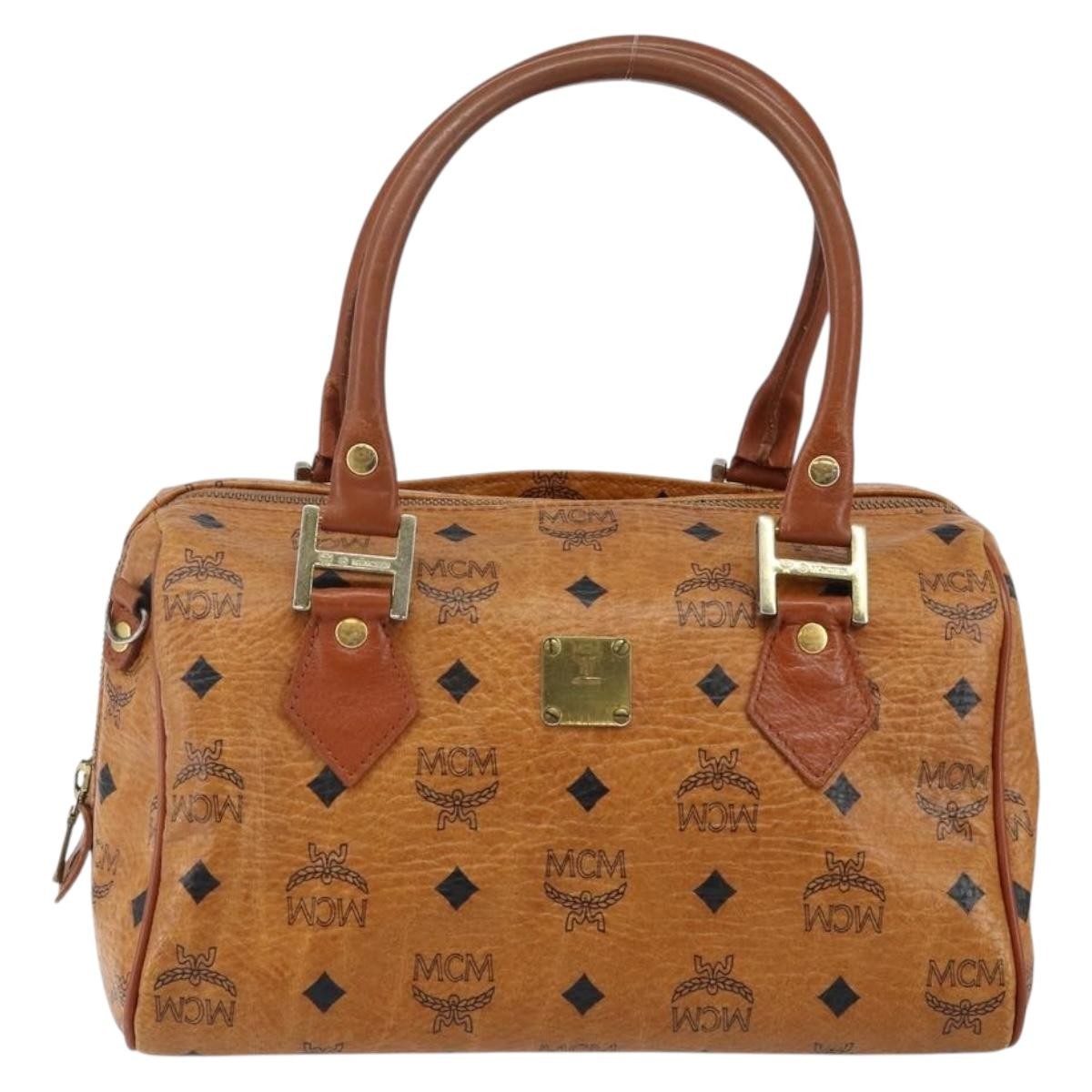 MCM Visetos Handbag Canvas and Leather