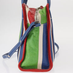 Balenciaga Bazar Convertible Tote Striped Leather