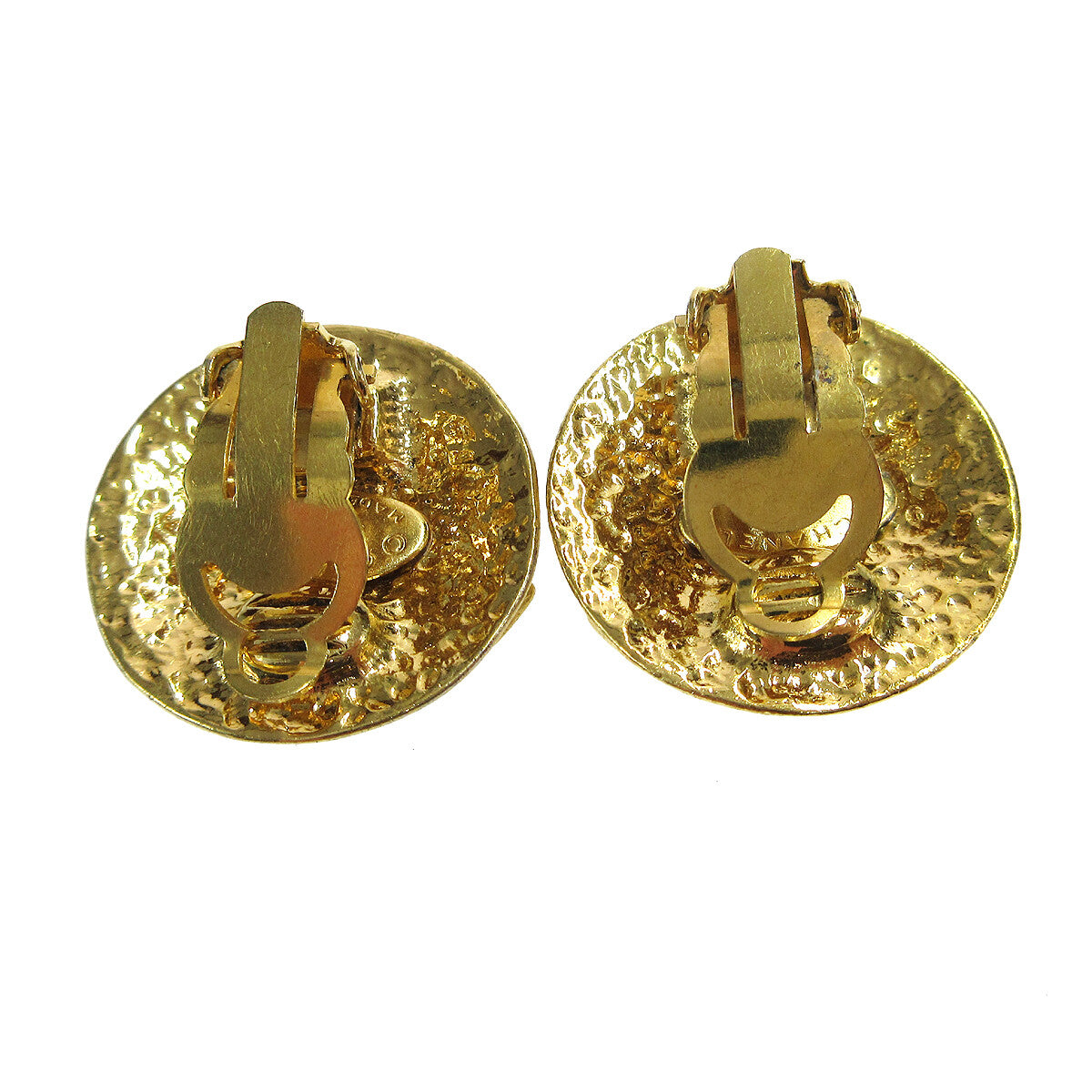 Chanel Vintage CC Round Clip-On Earrings Metal