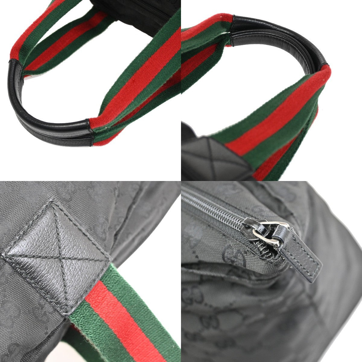 Gucci Web Zip Tote GG Canvas