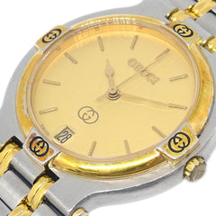 Gucci 9000l Quartz Watch Stainless Steel with Plated Metal