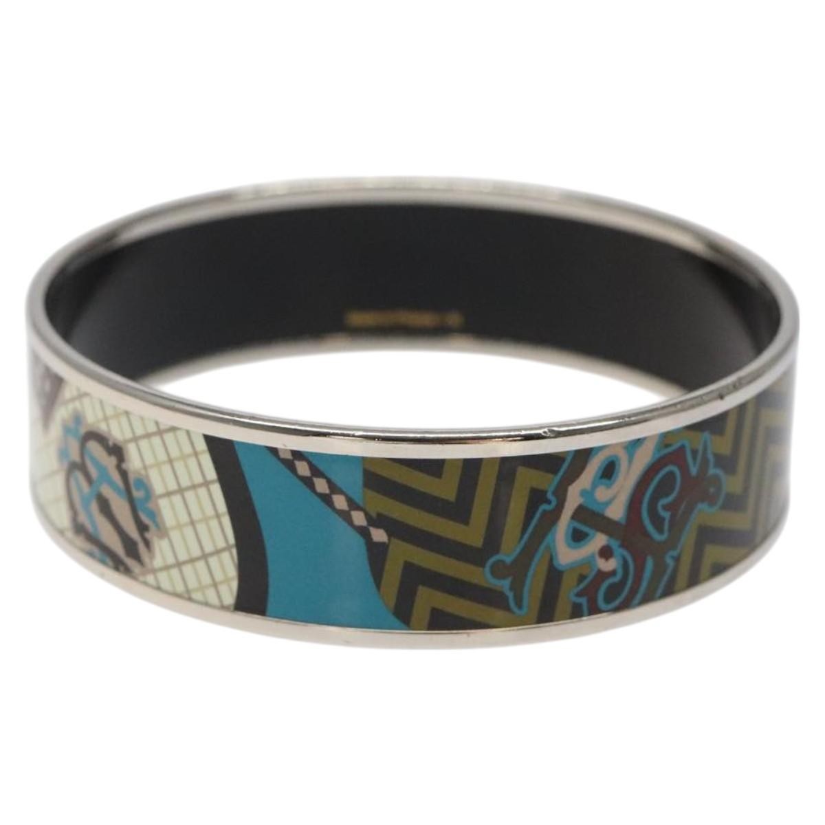 Hermes Vintage Bangle Bracelet Metal with Leather
