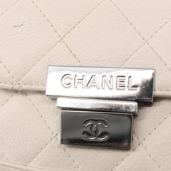 Chanel Accordion Push Lock Flap Bag Quilted Caviar