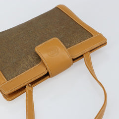 Gucci Vintage Shoulder Bag Canvas and Leather