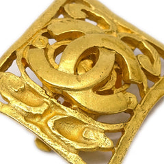 Chanel Vintage Square CC Earrings Metal
