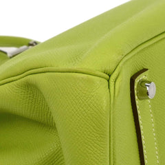 Hermes Birkin Handbag Green Togo with Palladium Hardware
