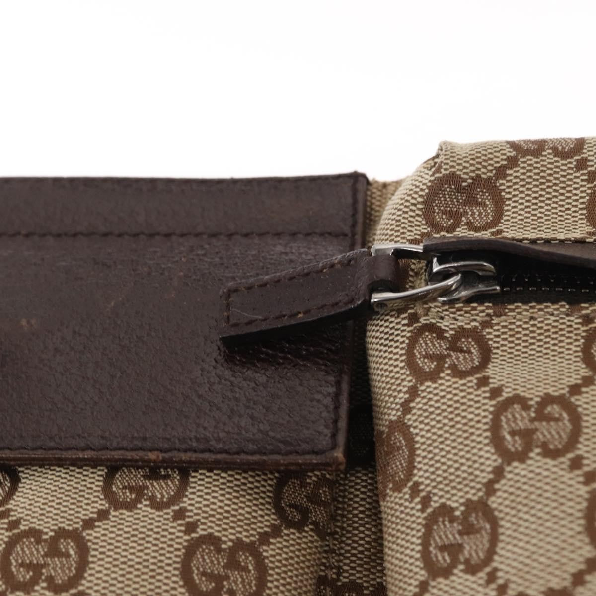 Gucci Vintage Double Belt Bag GG Canvas with Leather