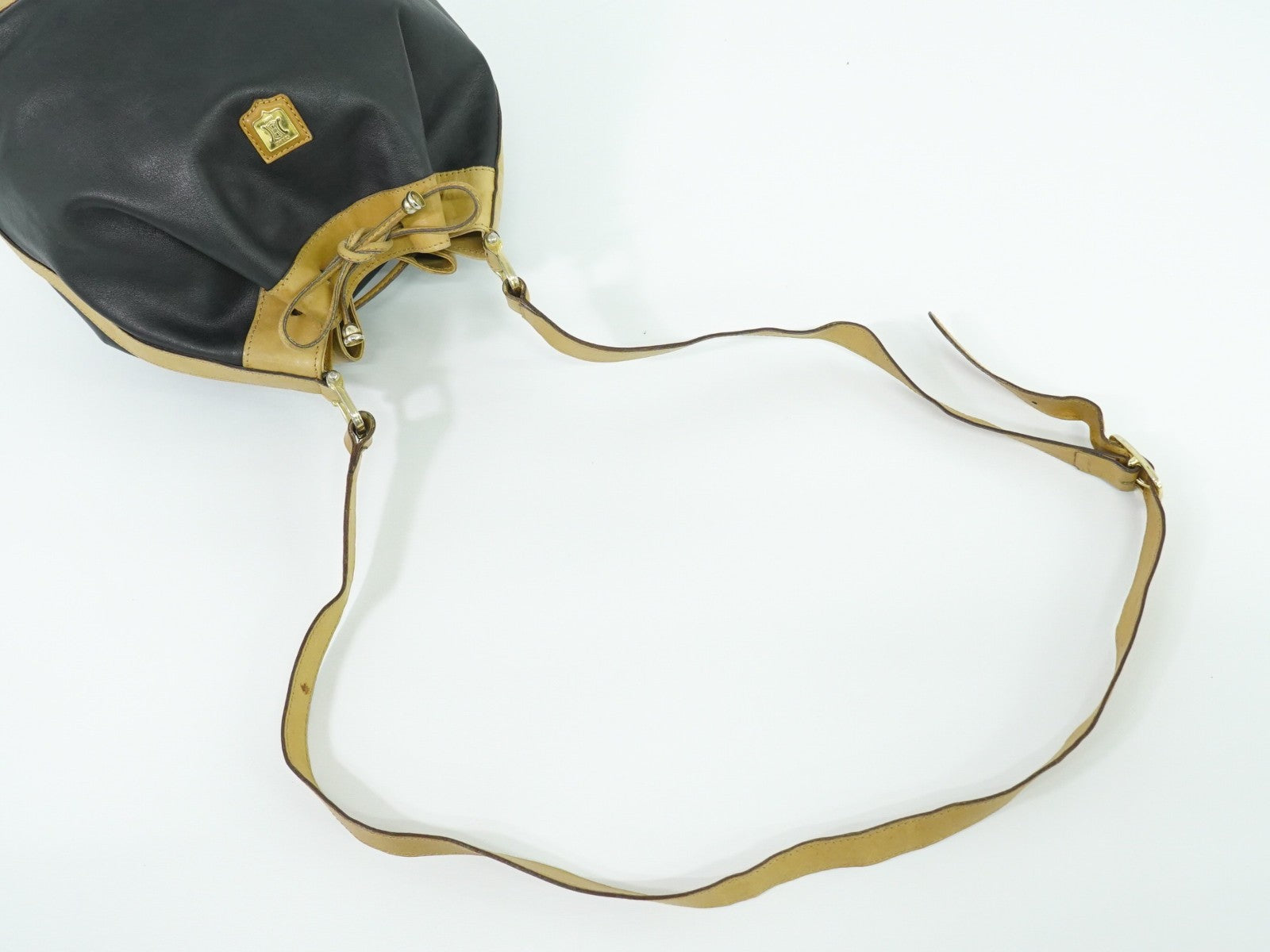 Celine Triomphe Drawstring Bucket Bag Leather