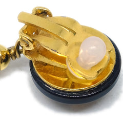 Chanel CC Dangle Earrings Metal with Faux Pearl